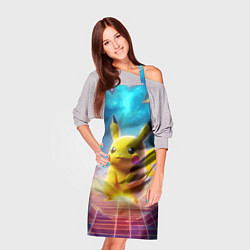 Фартук кулинарный Funny Pikachu - vaporwave, цвет: 3D-принт — фото 2