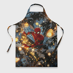 Фартук кулинарный Spiderman на новогодней елке, цвет: 3D-принт