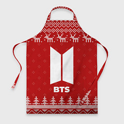 Фартук кулинарный Новогодний BTS с оленями, цвет: 3D-принт