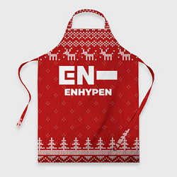Фартук кулинарный Новогодний Enhypen с оленями, цвет: 3D-принт