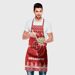 Фартук кулинарный Новогодний Megadeth с оленями, цвет: 3D-принт — фото 2