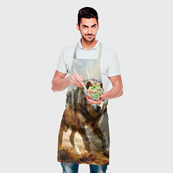 Фартук кулинарный Волк в осеннем лесу, цвет: 3D-принт — фото 2
