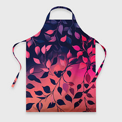 Фартук кулинарный Листья на градиентном фоне -нейросеть, цвет: 3D-принт