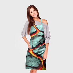 Фартук кулинарный Треснувший камень жёлтый, цвет: 3D-принт — фото 2