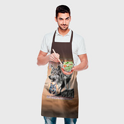 Фартук кулинарный Волки с надписью, цвет: 3D-принт — фото 2