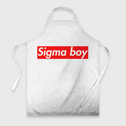 Фартук кулинарный A real sigma boy merch meme надпись из песни в тик, цвет: 3D-принт