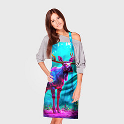 Фартук кулинарный Лось в сереневом свете, цвет: 3D-принт — фото 2