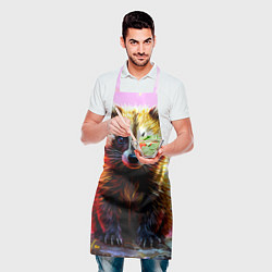 Фартук кулинарный Росомаха в розовом лесу, цвет: 3D-принт — фото 2