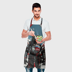Фартук кулинарный Русский медведь абстрактный фон, цвет: 3D-принт — фото 2