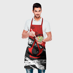 Фартук кулинарный Assassins creed: shadows - красная абстракция, цвет: 3D-принт — фото 2