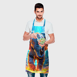 Фартук кулинарный Слон и искры под ногами, цвет: 3D-принт — фото 2