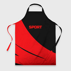 Фартук кулинарный Sport чёрно-красный двуцветный, цвет: 3D-принт