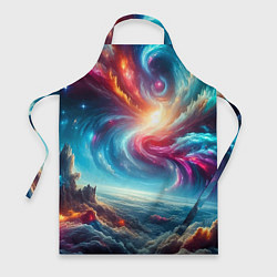 Фартук кулинарный Fantastic neon space landscape - ai art fantasy, цвет: 3D-принт