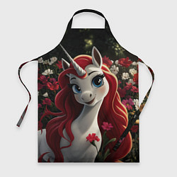 Фартук кулинарный Единорожка с рыжими волосами, цвет: 3D-принт