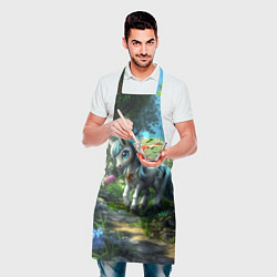 Фартук кулинарный Единорожка в дневном лесу, цвет: 3D-принт — фото 2