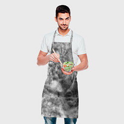 Фартук кулинарный Серый тай дай - абстракция, цвет: 3D-принт — фото 2