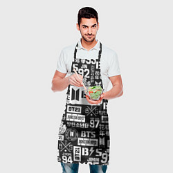 Фартук кулинарный Bangtan Boys pattern black, цвет: 3D-принт — фото 2