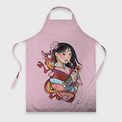 Фартук кулинарный Красивая Мулан и Мушу - big pictures, цвет: 3D-принт