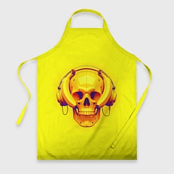 Фартук кулинарный Yellow bananas skull - cyberpunk, цвет: 3D-принт