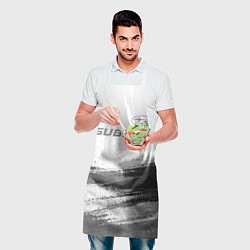 Фартук кулинарный Subaru - white gradient посередине, цвет: 3D-принт — фото 2