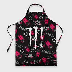 Фартук кулинарный Monster energy x Ojingeo geim, цвет: 3D-принт
