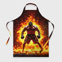 Фартук кулинарный Боксер в огне, цвет: 3D-принт