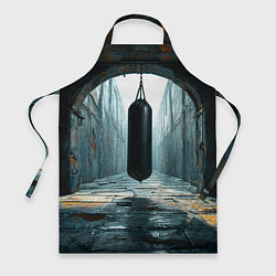Фартук кулинарный Боксерская груша на черном, цвет: 3D-принт