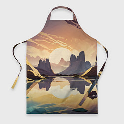 Фартук кулинарный Рассвет над горным озером, цвет: 3D-принт