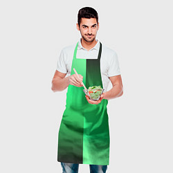 Фартук кулинарный Чёрно-зелёный градиент пополам, цвет: 3D-принт — фото 2