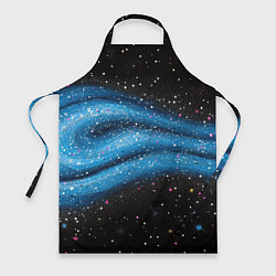 Фартук Синяя абстрактная текстура на черном