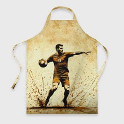 Фартук кулинарный Гандболист на бежевом, цвет: 3D-принт