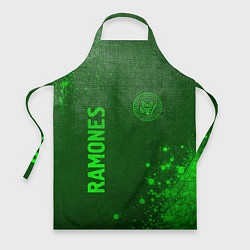 Фартук кулинарный Ramones - green gradient вертикально, цвет: 3D-принт