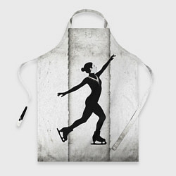 Фартук кулинарный Фигуристка на сером, цвет: 3D-принт