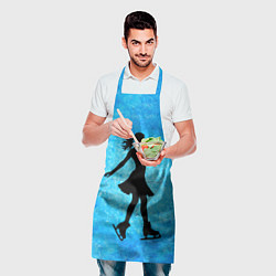 Фартук кулинарный Фигуристка на синем, цвет: 3D-принт — фото 2