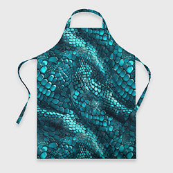 Фартук Бирюзовая чешуя рептилии - абстрактный паттерн