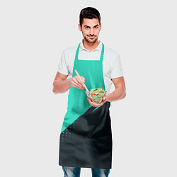 Фартук кулинарный Color black light blue, цвет: 3D-принт — фото 2
