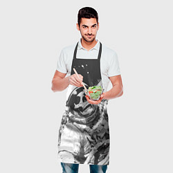Фартук кулинарный Скелет в космосе черно-белый, цвет: 3D-принт — фото 2