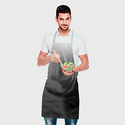 Фартук кулинарный Текстурированный градиент тёмно-серый, цвет: 3D-принт — фото 2