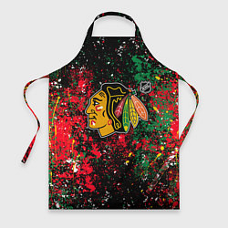 Фартук кулинарный Chicago Blackhawks NHL black, цвет: 3D-принт
