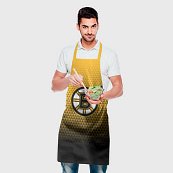 Фартук кулинарный Бостон Брюинз - геометрический градиент, цвет: 3D-принт — фото 2