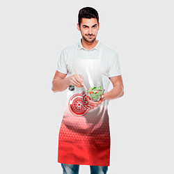 Фартук кулинарный Детройт Ред Уингз - красно белый градиент, цвет: 3D-принт — фото 2