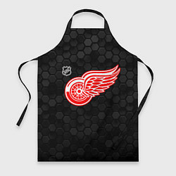 Фартук кулинарный Детройт Ред Уингз - черные соты, цвет: 3D-принт