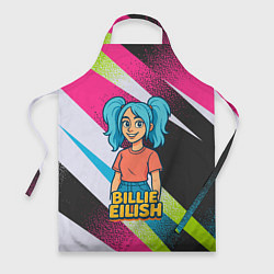 Фартук кулинарный Билли Айлиш в стиле мультфильма, цвет: 3D-принт