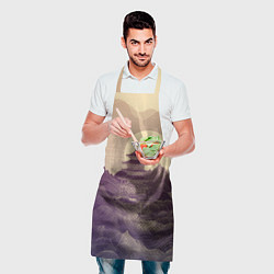 Фартук кулинарный Ретро иллюстрация Японского храма, цвет: 3D-принт — фото 2