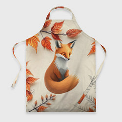 Фартук кулинарный Лис под осенними листьями, цвет: 3D-принт