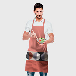 Фартук кулинарный Луна Малевича розовый томат, цвет: 3D-принт — фото 2