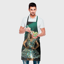 Фартук кулинарный Леди Гага в платье из дисков, цвет: 3D-принт — фото 2