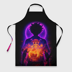 Фартук кулинарный Ванпис - неоновый Луффи, цвет: 3D-принт
