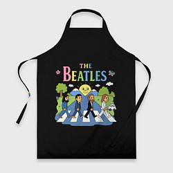 Фартук кулинарный The Beatles, мультяшный стиль, цвет: 3D-принт