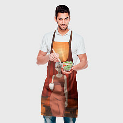 Фартук кулинарный Dandadan Seiko в красном платье, цвет: 3D-принт — фото 2